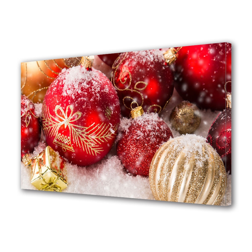 Tablou Canvas Sarbatori Craciun Globuri decorative 20 x 30 cm