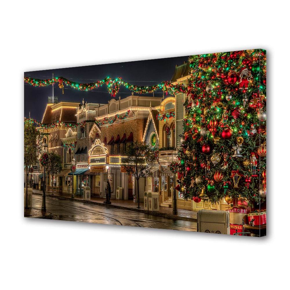 Tablou Canvas Sarbatori Craciun Orasul decorat 20 x 30 cm