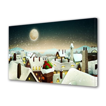 Tablou Canvas Sarbatori Craciun Mosul pe acoperisuri 20 x 30 cm Tablou Canvas Sarbatori Craciun Mosul pe acoperisuri 20 x 30 cm