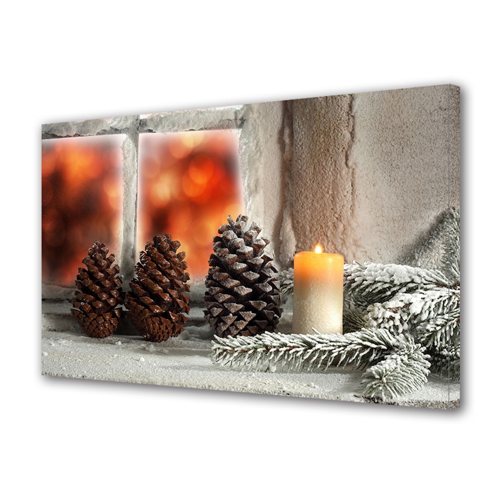 Tablou Canvas Sarbatori Craciun Decoratiuni la geam 40 x 60 cm