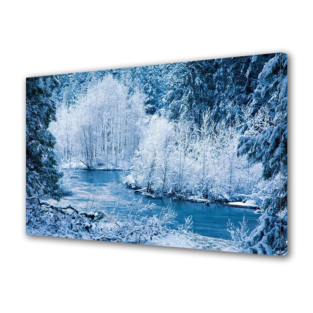 Tablou Canvas Sarbatori Craciun Albastru inghetat 20 x 30 cm