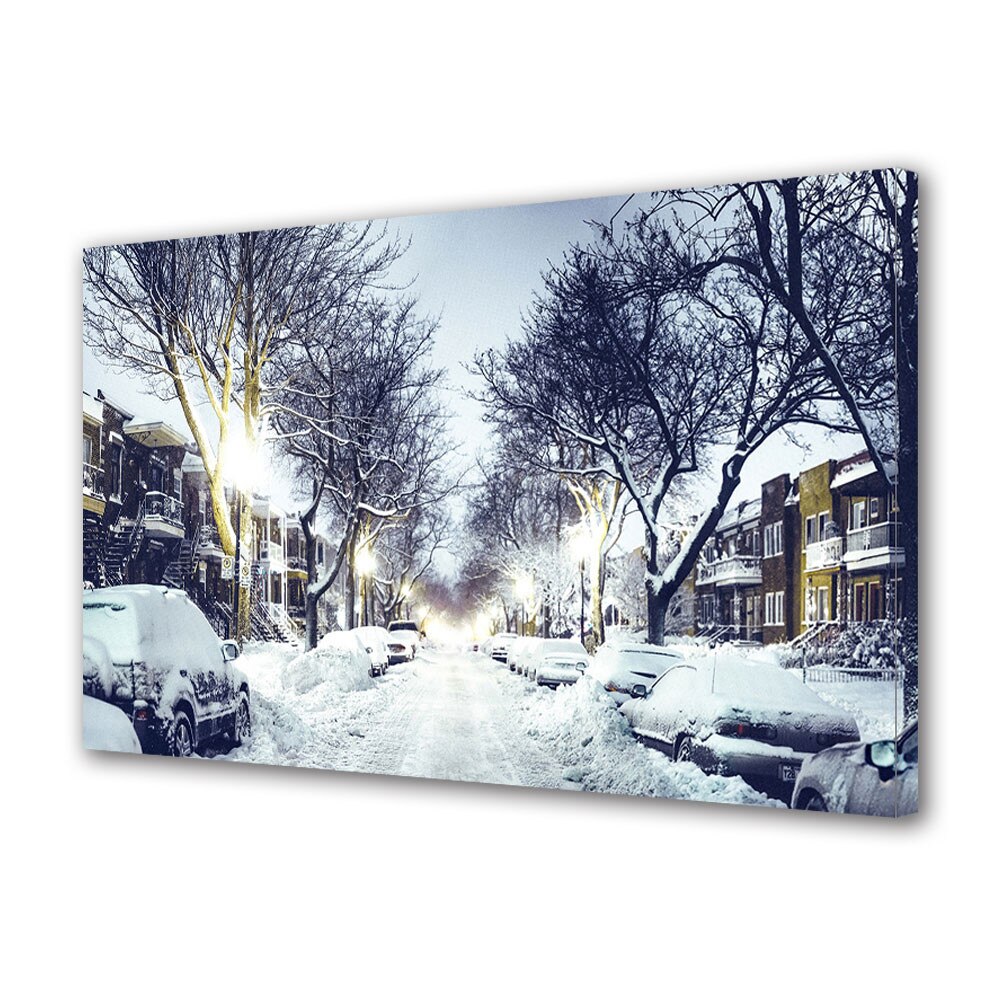 Tablou Canvas Sarbatori Craciun Strada inzapezita 20 x 30 cm