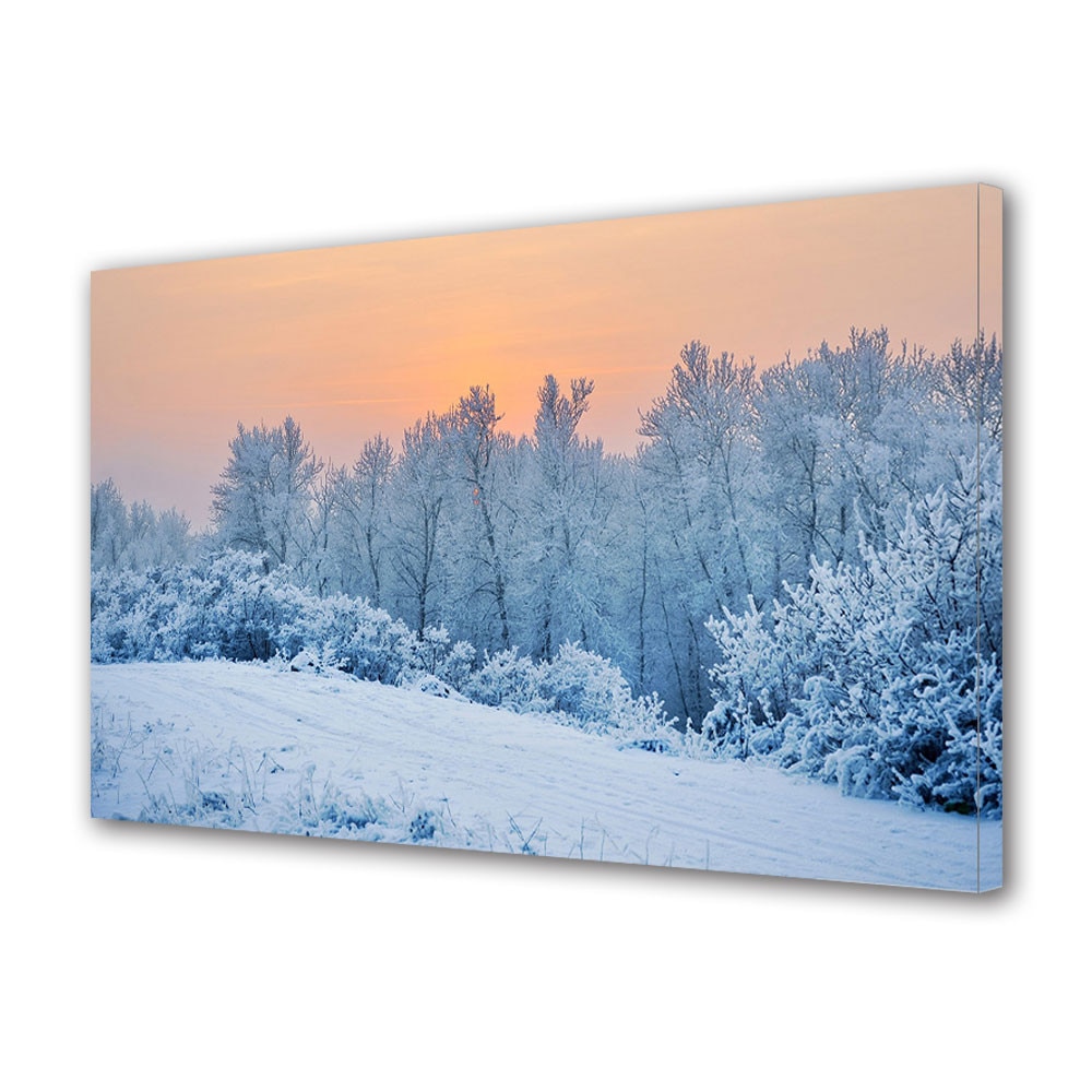 Tablou Canvas Sarbatori Craciun Portocaliu de iarna 20 x 30 cm