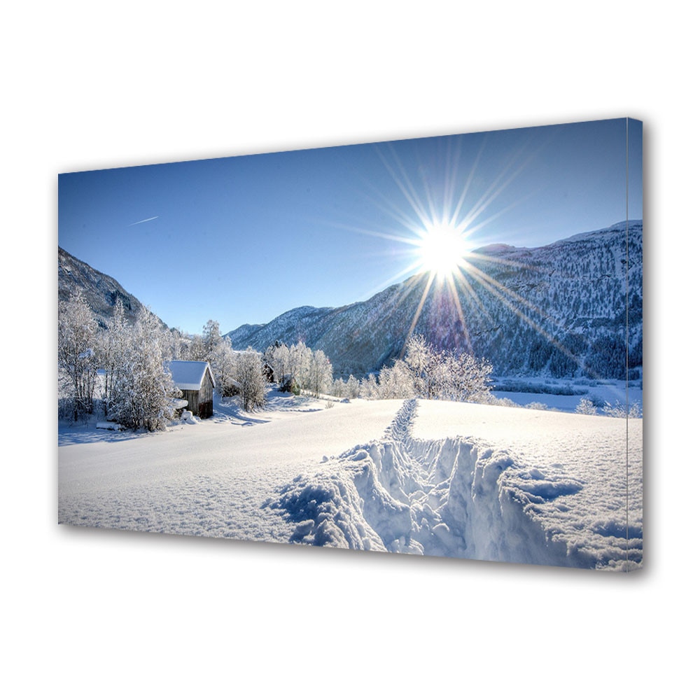 Tablou Canvas Sarbatori Craciun Cer senin iarna 20 x 30 cm