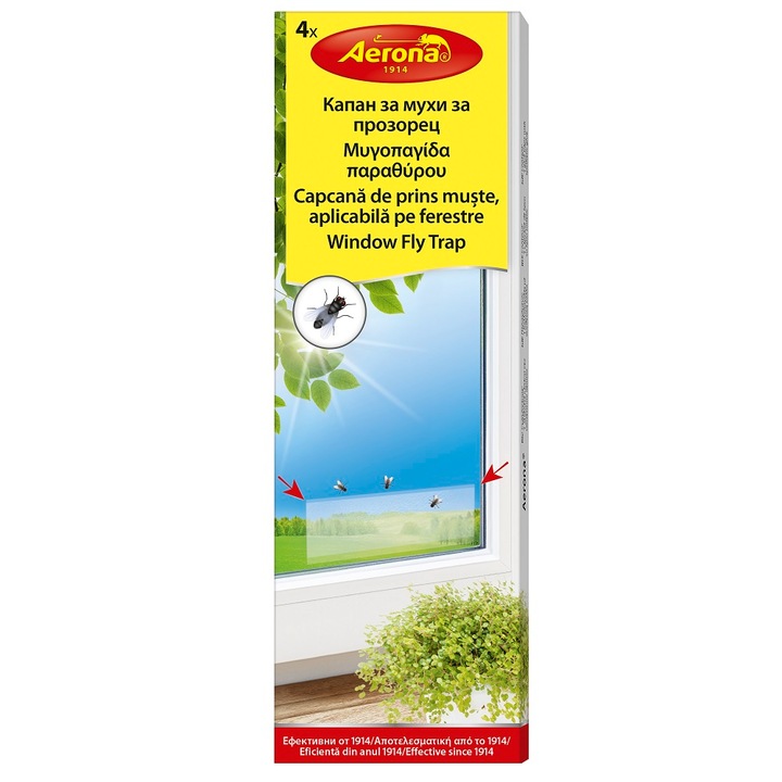 Set capcana pentru muste, Aerona, 4 buc, Transparent