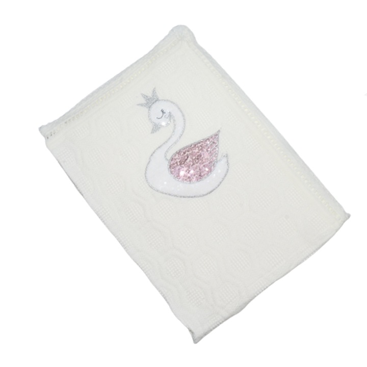 Pled 100 x 80 cm pentru fete Mini Junior Eke-22, Alb