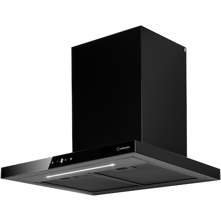 Hota incorporabila decorativa Turbionaire Ama TMA60WB, Putere de absorbtie 800 mc/h, Motor brushless, Control Touch, Iluminare LED, Clasa A++, 60 cm, Negru