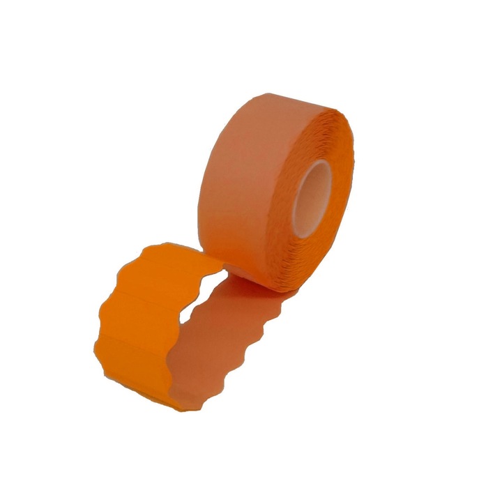 Etichete de Pret Portocalii 26x12 mm, 1500/Rola, Colturi Rotunjite, Printare pe un Rand, VisionXXI
