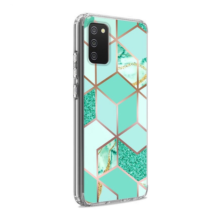Gold Market® védőburkolat Huawei P40 Lite 5G / Nova 7 SE Soft IMD TPU Marble Geometric Green készülékhez