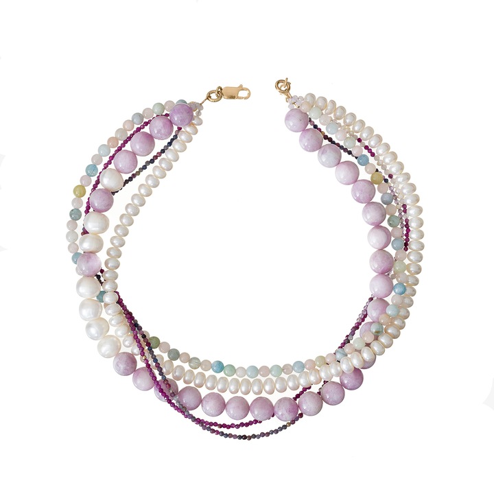 Set bijuterii Graceful, 2 coliere pietre semipretioase, inchidere aur