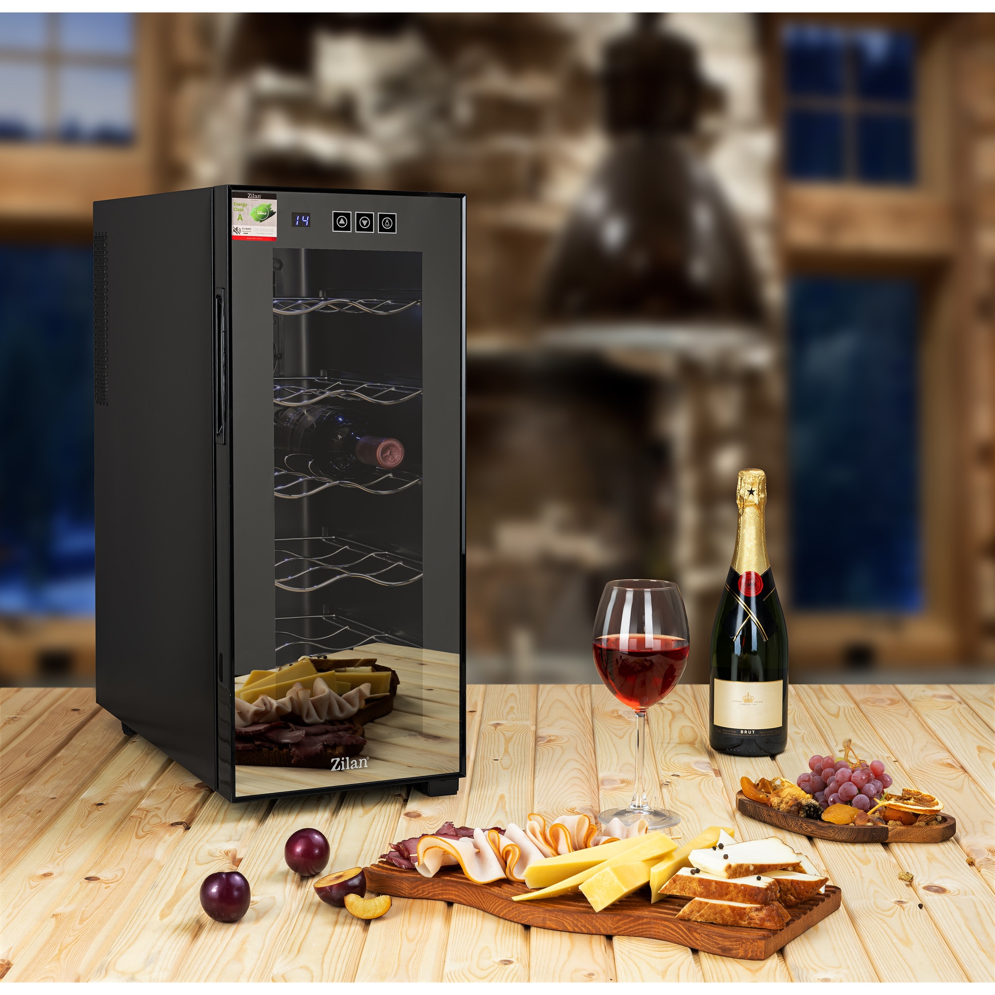 Frigider pentru vinuri Zilan ZLN4681 Negru, 33L, 50W, iluminare