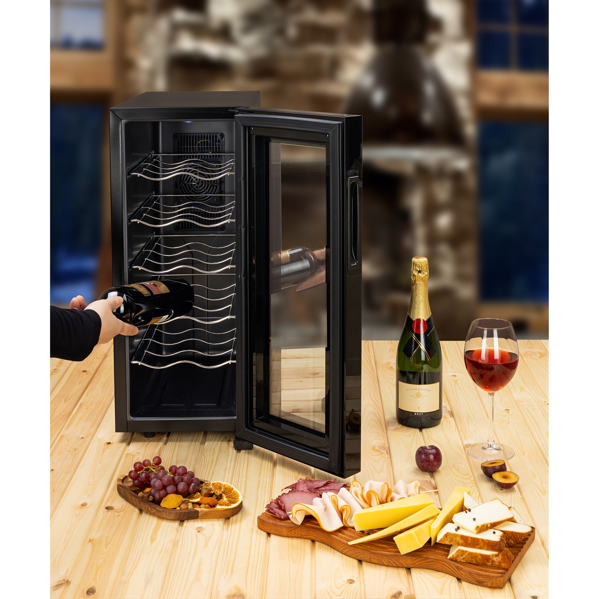 Frigider pentru vinuri Zilan ZLN4681 Negru, 33L, 50W, iluminare