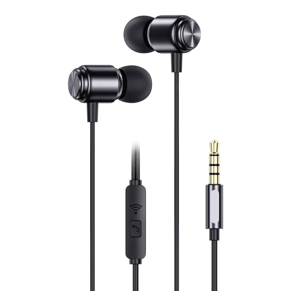 Casti in-ear cu volum control si cu conector jack 3.5 mm, fir 1.2 m, model Ultra Bass, Black
