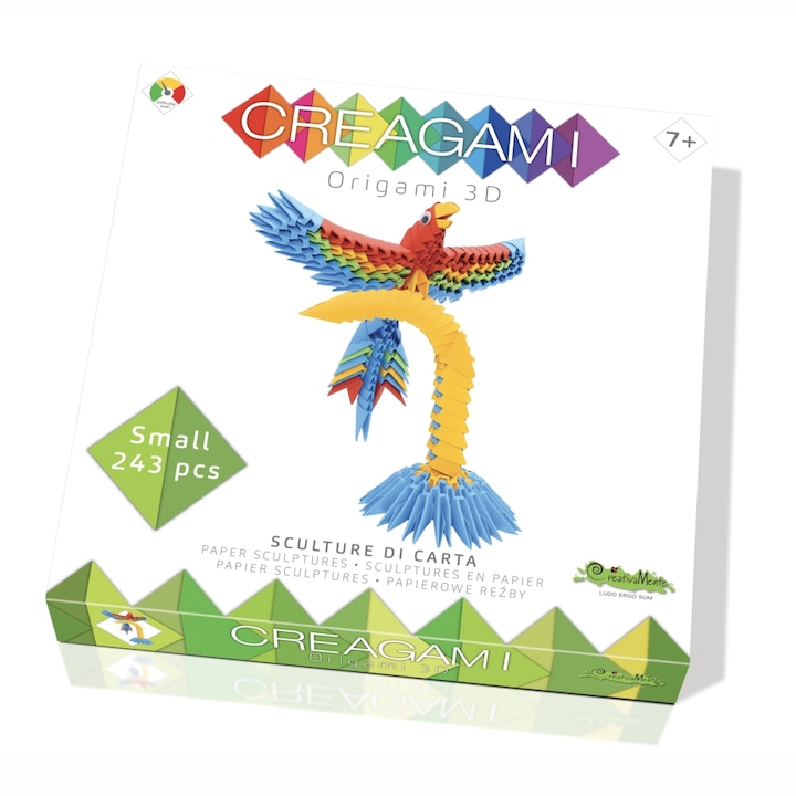 Set creativ Origami 3D, Creagami - Papagal, 243 piese