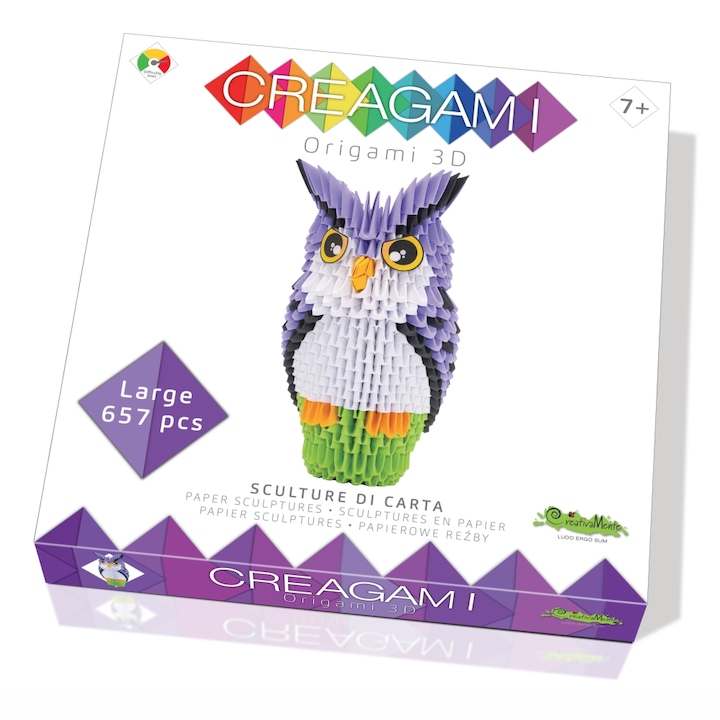 Set creativ Origami 3D, Creagami - Bufnita, 657 piese