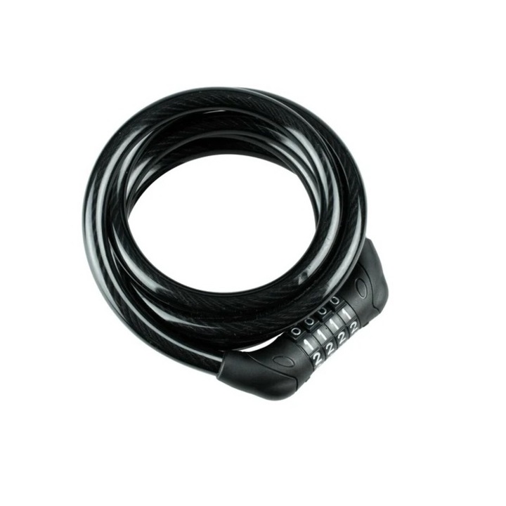 Kerékpár zár, lakat, BURG-WÄCHTER 1230 C 120, Kóddal, Fekete