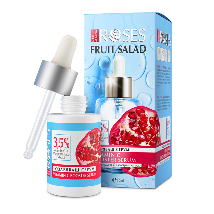 Озаряващ бустер серум Nature of Agiva, Fruit Salad, Витамин C, Подходящ за всеки тип кожа, 30 мл