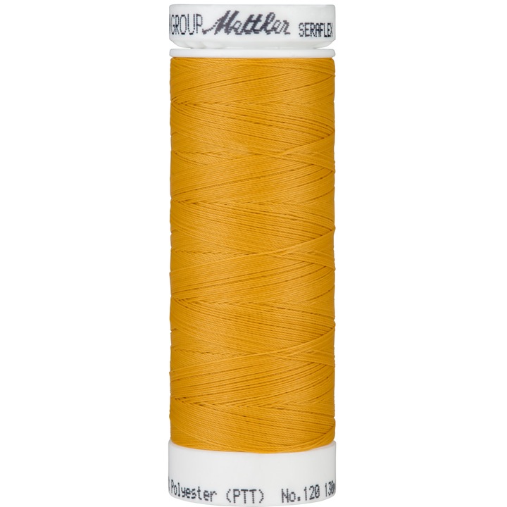 Ata elastica de cusut, finete 120, 130 m, elasticitate de pana la 65%, Mettler Seraflex auriu 892