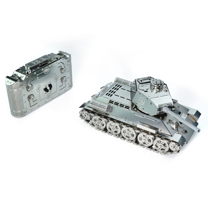 Комплект 3D механичен пъзел, метал, TimeForMachine, модел на танк с дистанционно управление T-34, 351 части