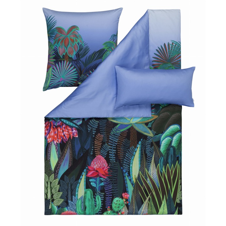 Спално бельо Estella Meery, Плик за завивка/2 калъфки за възглавница, Сатениран памук, 155x200 см, Многоцветен