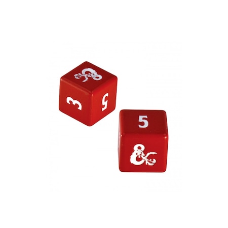 Dungeons & Dragons: Heavy Metal Red And White D6 Dice Set