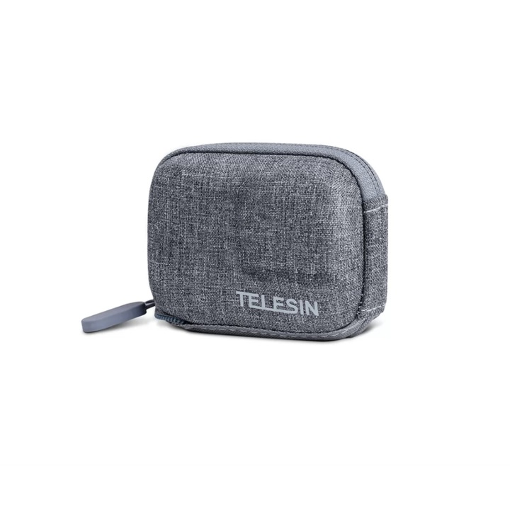 Husa compatibila cu GoPro Hero 9 si GoPro Hero 10, inchidere cu fermoar, material Hard Case, Gri