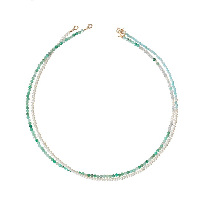 Set bijuterii Desire, 2 coliere pietre semipretioase, inchidere aur