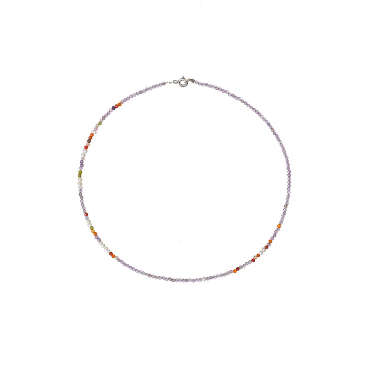 Colier Tranquility din pietre semipretioase si perle, 2-3 mm