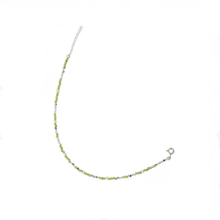 Bratara picior Delicate din pietre semipretioase si perle, 2-3 mm