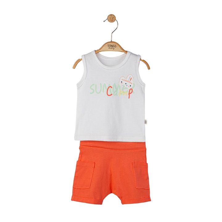 Compleu 2 piese Summer camp pentru baietei, Portocaliu