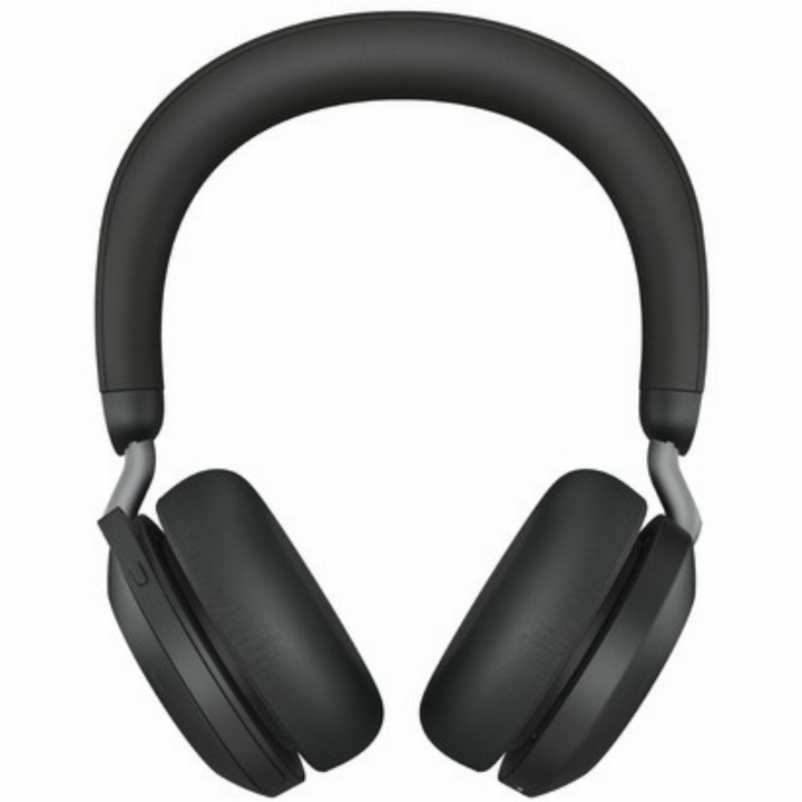 Слушалки с микрофон Jabra, Evolve2 75 MS, Stereo, Link380a, USB-A, Стойка за зареждане, Черен