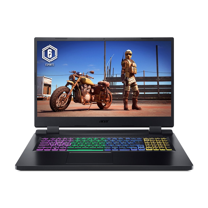 Laptop Acer Nitro 5 AN517-55-78RP, NH.QLFEX.00P, 17.3", Intel Core i7-12650H (10 nuclee), NVIDIA GeForce RTX 4060 (8GB GDDR6), 16 GB 4800 MHz (1x16GB) DDR5, negru