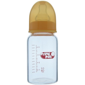 Biberon Primii Pasi borosilicat, 120 ml, Portocaliu Biberon Primii Pasi borosilicat, 120 ml, Portocaliu