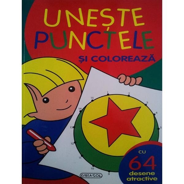 Uneste punctele si coloreaza rosu