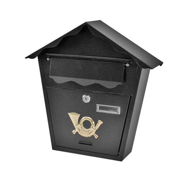 Cutie postala Modern Black, neagra, 370x370x100mm