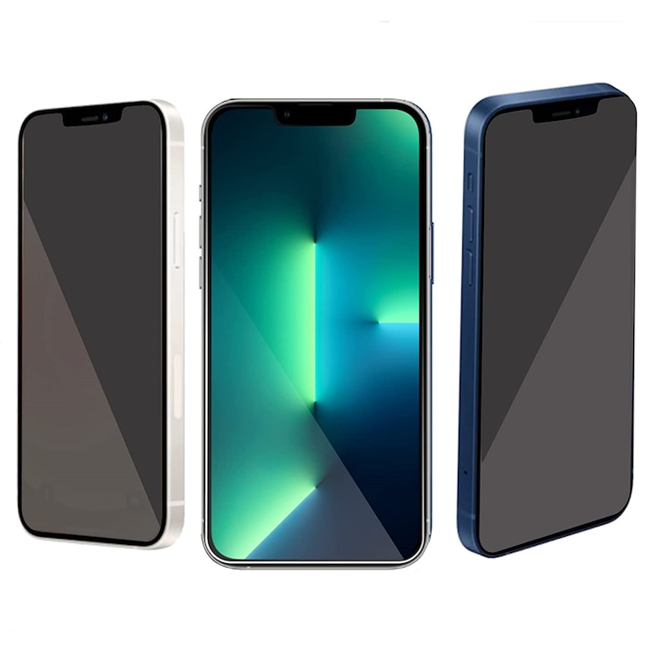 Стъклен Протектор Privacy за Apple iPhone 13/Pro, Черен