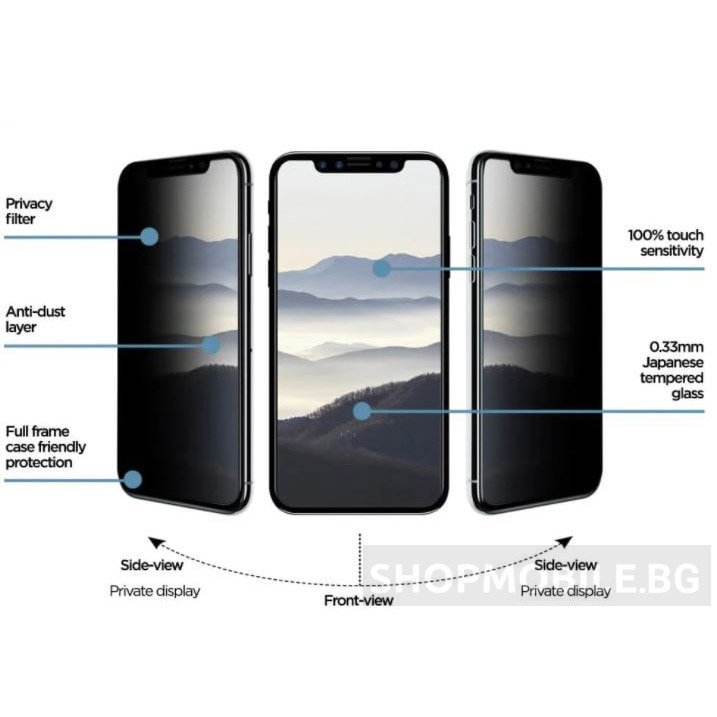 Folie protectie, Ta Tech Armor, Sticla securizata, Privacy, Compatibila cu Samsung Galaxy A52/s 5G, Negru