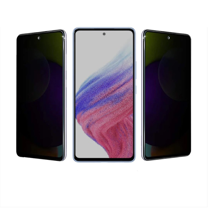 Стъклен Протектор Privacy за Samsung Galaxy A53, Скрийн, Черен