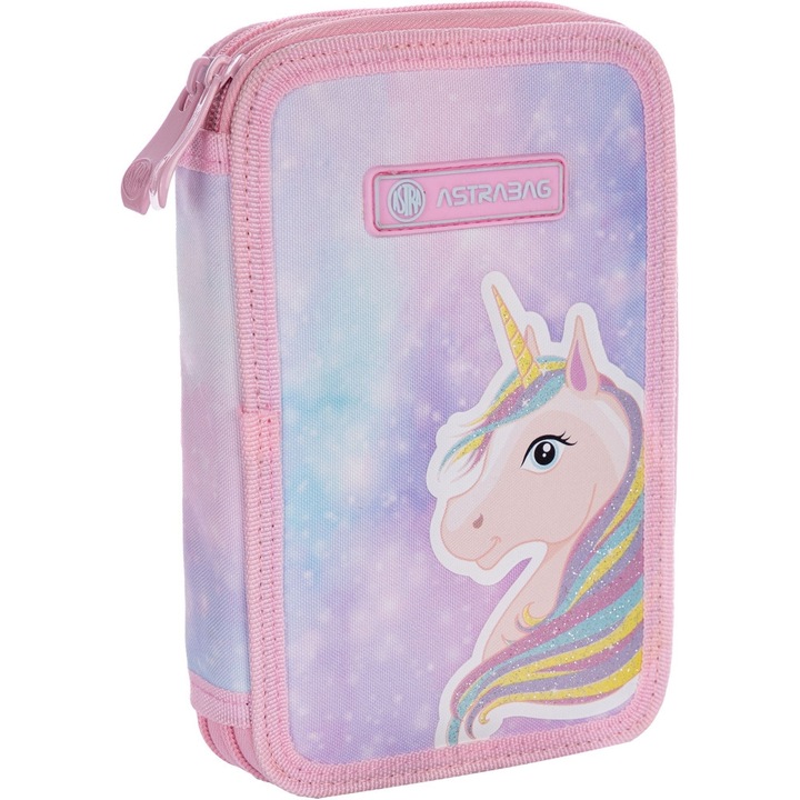 Несесер, Astra, АС2, Двоен, Без окомплектовка, Приказен Еднорог, 20.5 x 13 x 4.5 cm, Многоцветен