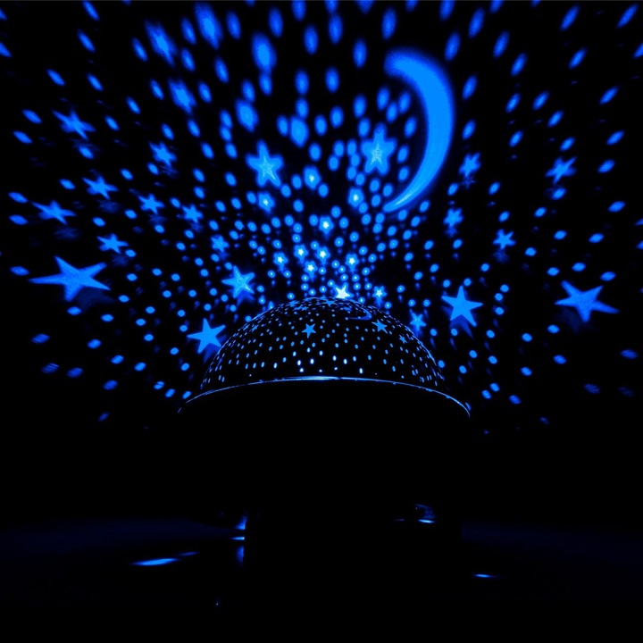 Proiector LED Stele bleu 17x17x18cm set album foto 108 poze 10x15cm