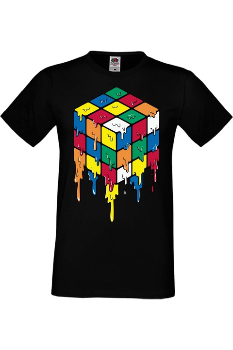 Férfi póló Rubik Cube Tralala Rubix, Fekete