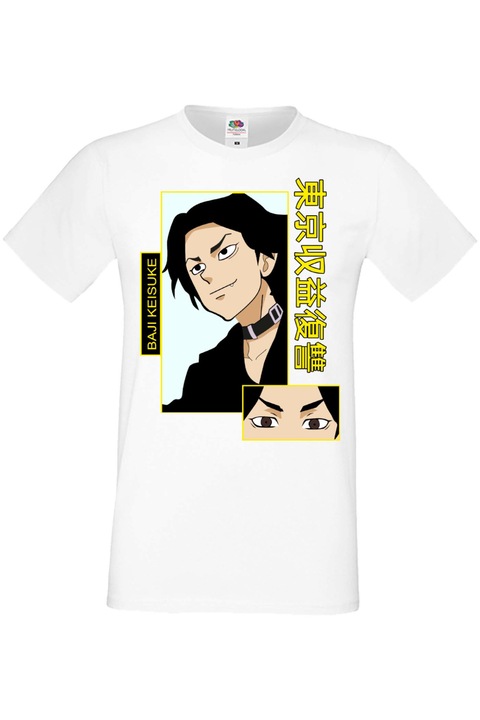Férfi póló Japan Manga Anime Comics Tralala Tokyo Revengers Baji Keisuke, Fehér