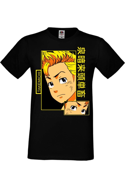 Férfi póló Japan Manga Anime Comics Tralala Tokyo Revengers Takemichi, Fekete