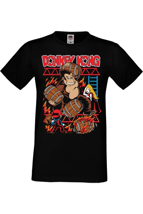 Férfi póló Super Mario Nintendo Tralala Donkey Kong, Fekete