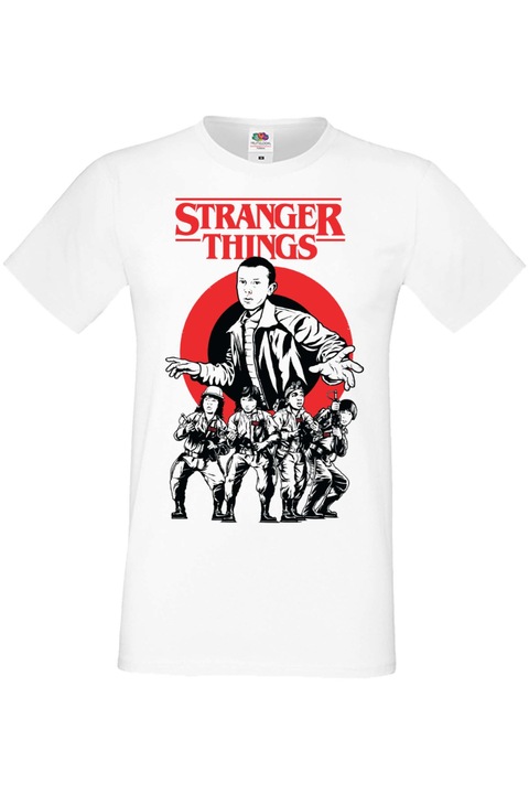 Férfi póló Stranger Things Demogorgon Eleven Tralala ST 007, Fehér