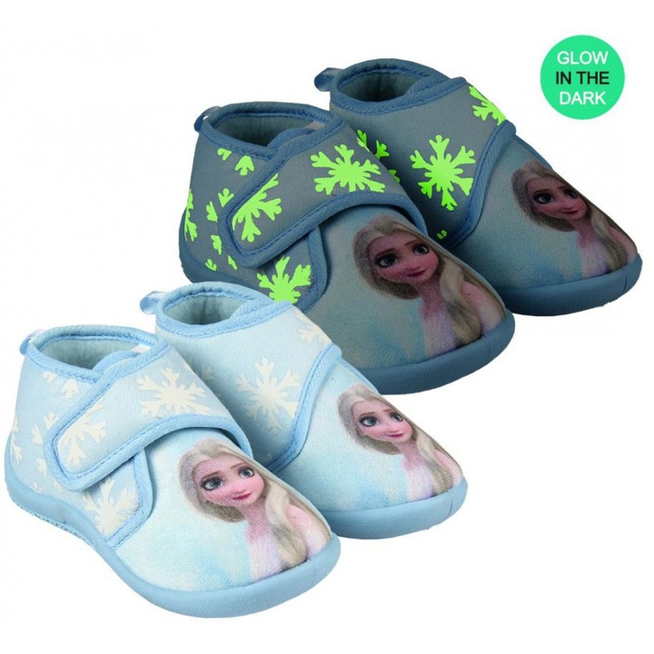 Pantofi de interior Frozen Glow in the Dark 13828, Albastru