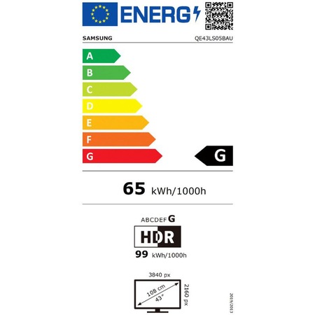 Televizor Samsung The Sero, 43LS05B, 108 cm, Smart, 4K Ultra HD, QLED, Clasa G