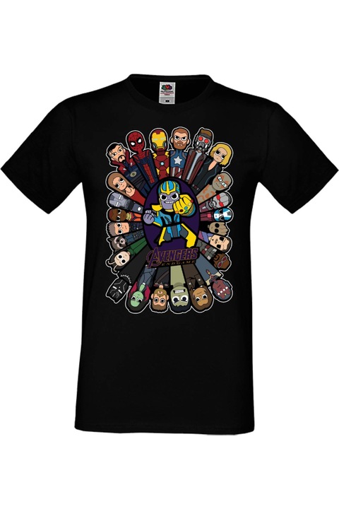 Férfi póló Bosszúállók Avengers Tralala Avengers End Game Iron Man Hulk Spider-man Marvel Comics AV End Game, Fekete