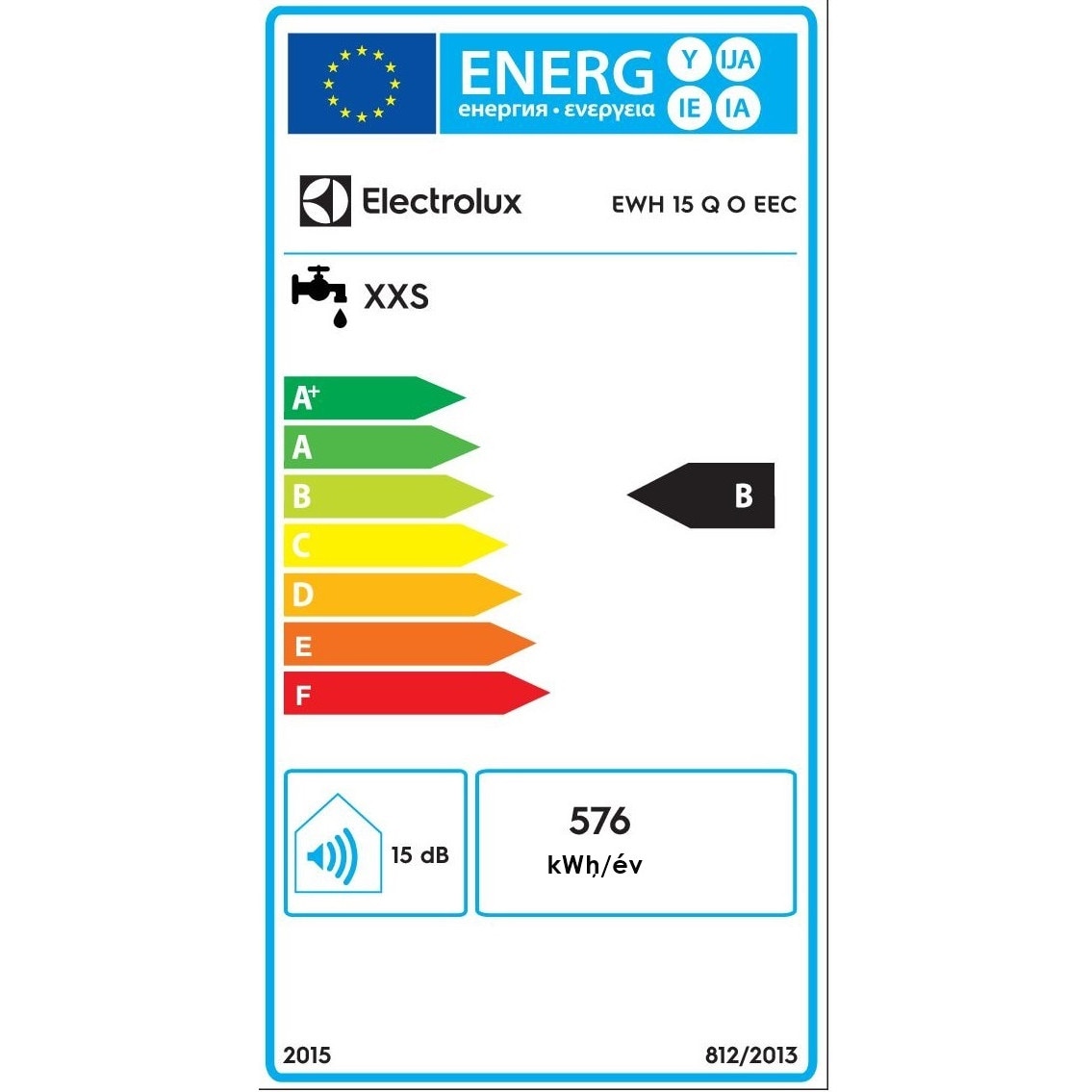 ELECTROLUX EWH 15 Q-BIC "O" 2500w, 15L-es elektromos vímelegítő, bojler ...