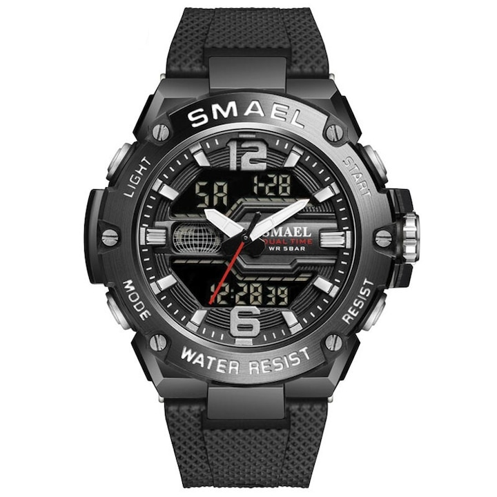 Мъжки часовник Smael Sport Casual Digital Quartz LED Military Style Водо и удароустойчив